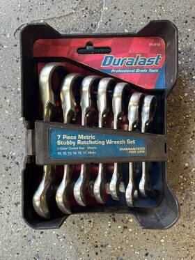 70-012 Duralast 64-010 Metric Stubby Combination Wrench Set 6 Piece # Ratcheting