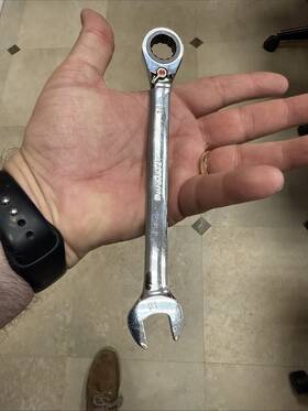 79-214 Duralast Rare 14mm Polished Chrome 12 Point Reversible Ratcheting Wrench