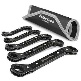 Duratech 820909660743 5 Pc Double Offset Box End Reversible Ratcheting Wrench Set Sae Heav