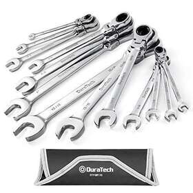 Duratech 820909680536 Flex-head Ratcheting Combination Wrench Set Sae 13-piece 5/16ftft To 1