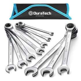 Duratech 820909680574 Ratcheting Wrench Set Combination Metric 10-piece 6-18mm