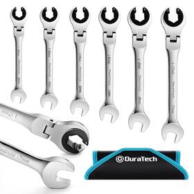 Duratech 820909680598 6-piece Ratcheting Wrench Set With Open Flex-head Metric