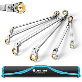 Duratech 931213201035 Extra Long Anti-slip Flex-head Ratcheting Wrench Set Double Box End