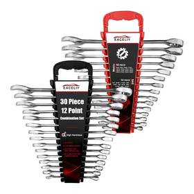 Em002 Eaceliy 30pcs Combination Wrench Set Combo Sets 12 Point Metric And Sae 8-22mm