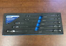 E111040 Expert 5pc Wrench Set Sae Extra Long Flex Head Ratcheting Wrenches