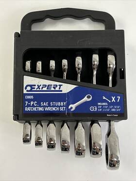 E111105 Expert 7pc Sae Stubby Ratcheting Wrench Set