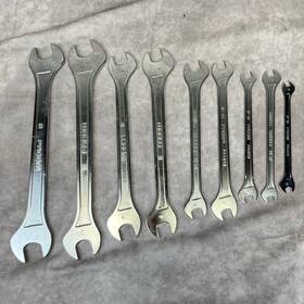 N.38a-9b Facom Extra Thin Metric Open End Wrench Set 6-23mm 9 Pcs Cone Profile With Case