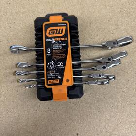 Gearwrench 099575376894 Metric Flex-head 90-tooth Combination Ratcheting Wrench Set 5-piece
