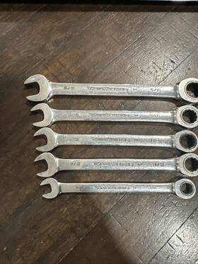 93005 Gearwrench 732454851708 Ratcheting Combination Wrench Set 5 Pc. 12 Pt. Sae -