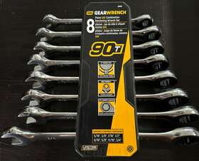 86695 Gearwrench Sae 90-tooth 8 Pc Combination Ratcheting Wrench Set 5/16 - 3/4 Inch