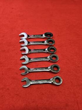 Eb64 Gearwrench 6pc Metric Stubby Combo Ratcheting Wrench Set 15 14 13 12 11 10mm