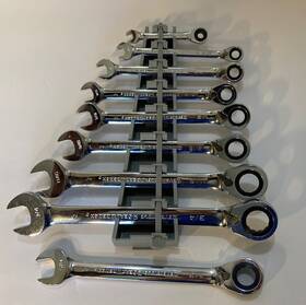 Kdt-9533n Gearwrench 9-piece Sae Reversible Combination Ratcheting Wrench Set Lot Euc