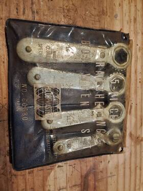 60680 Globemaster Vintage 5 Piece Ratcheting Box Wrench Set No Japan