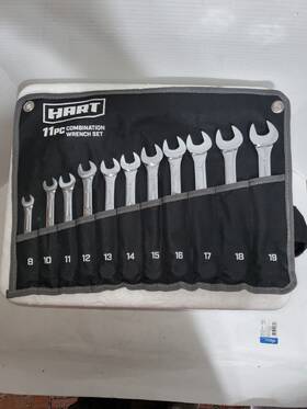 Hart 840092607677 11 Piece Sae Ratcheting Wrenches Set With Tool Pouch Crv Steel Chrome
