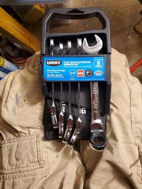 Hhpwrw108 Hart 5 Piece Flex Head Ratcheting Wrench Set Sae