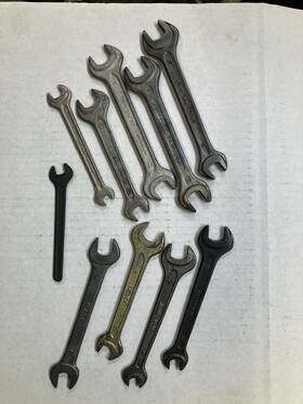 Din-835 Hazet 10pcs Used Metric Open End Wrenches By Hazet/heyco/ntk 7mm - 14mm