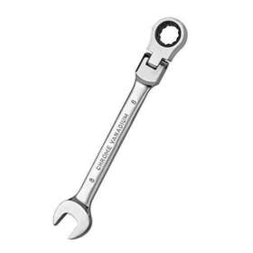 Helakls 767311475308 8mm Flex Head Ratcheting Combination Wrench Metric Chrome Vanadium Steel Gear Sp