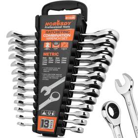 97422s Horusdy 13-piece Sturdy Ratcheting Wrench Set Metric Sizes 6 19mm Max Torque Ratc