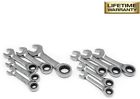 Hstrw10pcsm Ratcheting Wrench Set Sae Metric Stubby Combination Piece 0037103302717