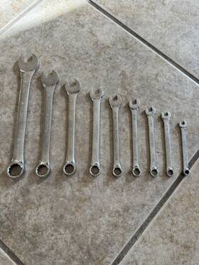 Husky 037103339904 9 Piece 12 Point Full Polish Sae Combination Wrench Set