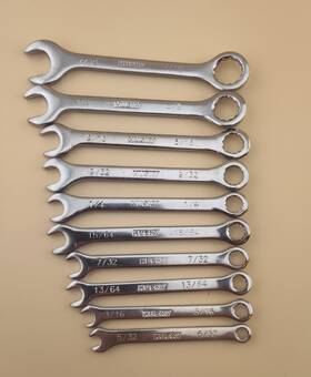 Husky 082171234408 10 Piece Midget Mini Combination Wrench Set 5/32 Inch - 7/16 Usa