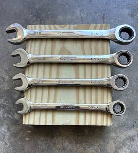 Husky 1001381388 Ratcheting Combination Wrenches 7/16 1/2 9/16 5/8 Free Ship