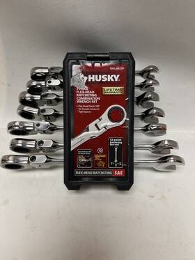 1005-665-287 Husky 1005665275 7 Piece Flex-head Ratcheting Combo Wrench Set