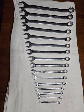 37036 Husky 37008 Vintage Full Polished Chrome Sae Combination Wrench Set. 1/4 Inch - 1-1/4 .usa