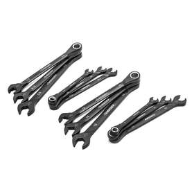 Husky 445057726795 Double Ratcheting Wrench Set Sae/mm 100-position Open-end Hand Tool 12-pcs
