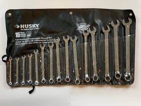 Mpl001227 Husky 45005 15 Piece Sae Combination Wrench Set 7mm To 22mm With Case
