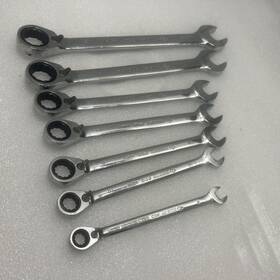 64808 Husky Racheting Combination Wrenches 7 Pieces Polished Mm Reversible