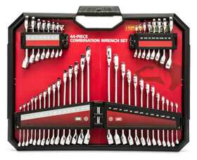 Hcw44pcsmtray Husky Combination Wrench Set Sae And Metric Chrome Finish With Tray 44-piece