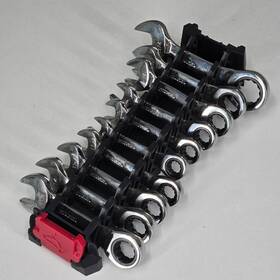 Hstrw10pcsmn Husky 10 Piece Stubby Ratcheting Combination Wrench Set Sae And Metric