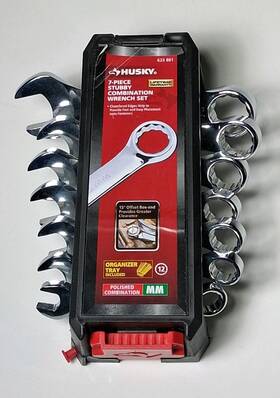 Hstw7pcmmn-05 Husky Stubby Mm Combination Wrench Set 7-piece 623 861 Chrome Finish