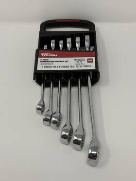 Hyper Tough 907328344439 6pc Sae Combination Wrench Set With Storage Holder 5/16 Inch Garage Tool