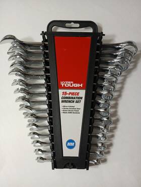 Hyper Tough 907328345825 15-piece Combination Wrench Set Metric Nickel Chrome Plated