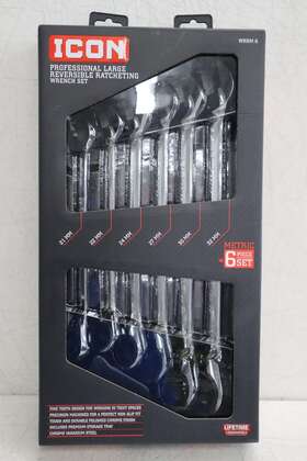 Wrrm-6 Icon 57992 Ratcheting Wrench Professional Large Reversible 6 Piece Set Metric