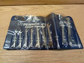 3594 J. C. Penney Vintage Penncraft Ignition Wrench Set Made In Usa Sae 9-piece Jc