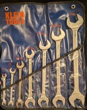 68122 Klein Tools Usa Open-end Wrench Set 7-piece With Roll 1/4 To 1 1/8