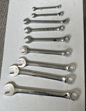 68410-68418 Klein Tools 9 Piece Combination Wrench Set 1/4 Inch -3/4 Made In Usa