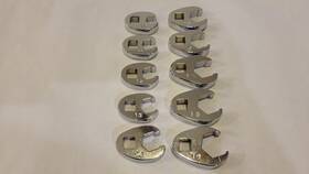 Klutch 34480 3/8 Inch Drive Crowfoot Flare Nut Wrench Set - Metric 10pcs Used