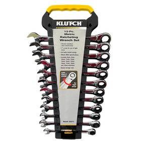 Klutch Professional 32271 12-pc. Metric 8mm 19mm Ratcheting Wrench Set -