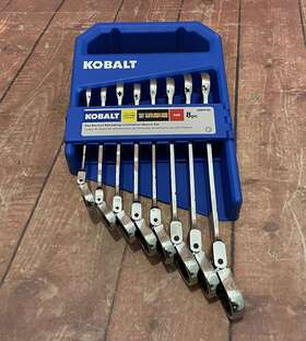2884740 Kobalt 8pc Flex Box End Ratcheting Combination Wrench Set Sae Chrome New