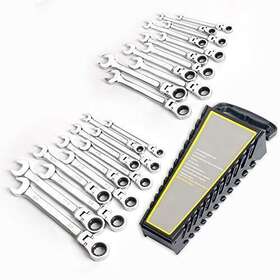 Kofot 767410280728 22 -piece Flex-head Ratcheting Wrench Set Both Sae And Metric Chrome Vanadiu