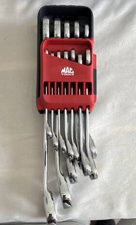 Mac Tools Rbrt12 12pc Sae Offset Reversible Ratcheting Box Wrench Set Steel