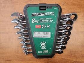 237-9538 Masterforce 8pc Ratcheting Combination Wrench Set