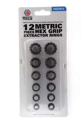 1901009-14 Matco Tools 12 Piece Metric Hex Grip Extractor Rings Set Hgexr12