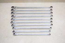 Rfbzxlm1919a Matco Tools 10 Pc 10mm-19mm Flex Head Ratcheting Extra Long Wrench Set - Used