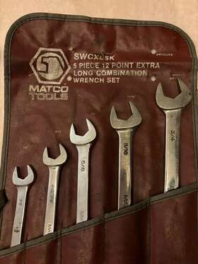Swcxl5k Matco Tools Vintage Inch Super Torque Extra Long Combo Wrench Set 12pt. Sae