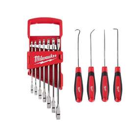 48-22-9406-48-22-9215 Milwaukee Ratcheting Combination Wrench Set 11-pcs Sae Beam Open-end Hand Tool